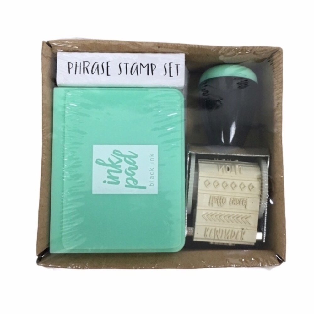 Phrase Roller Stamp Ink Pad Set Made with Love Scrapbooking Planner Accessories